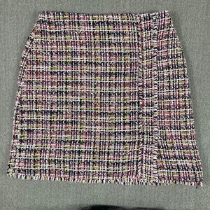 Ann Taylor Petite Tweed Mini Skirt 4P Preppy Retro Workwear Barbie 90s Academia